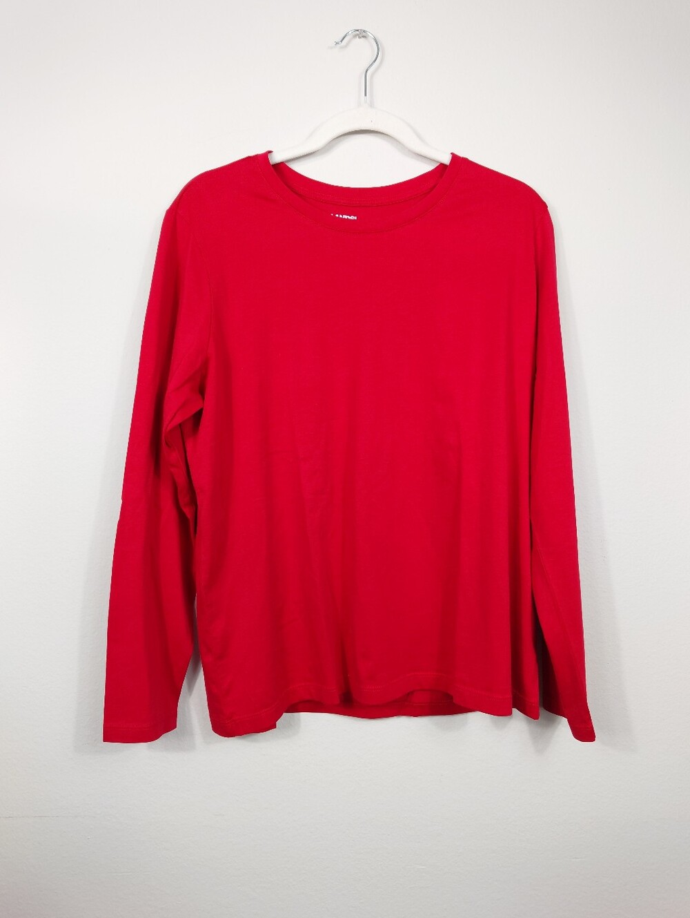 Lands’ End Red Long Sleeve Cotton Tee L Petite 14-16 NWOT